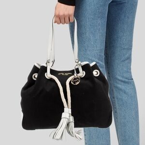 Henri Bendel Canvas & Leather Rope Bucket Tote - Rare Find